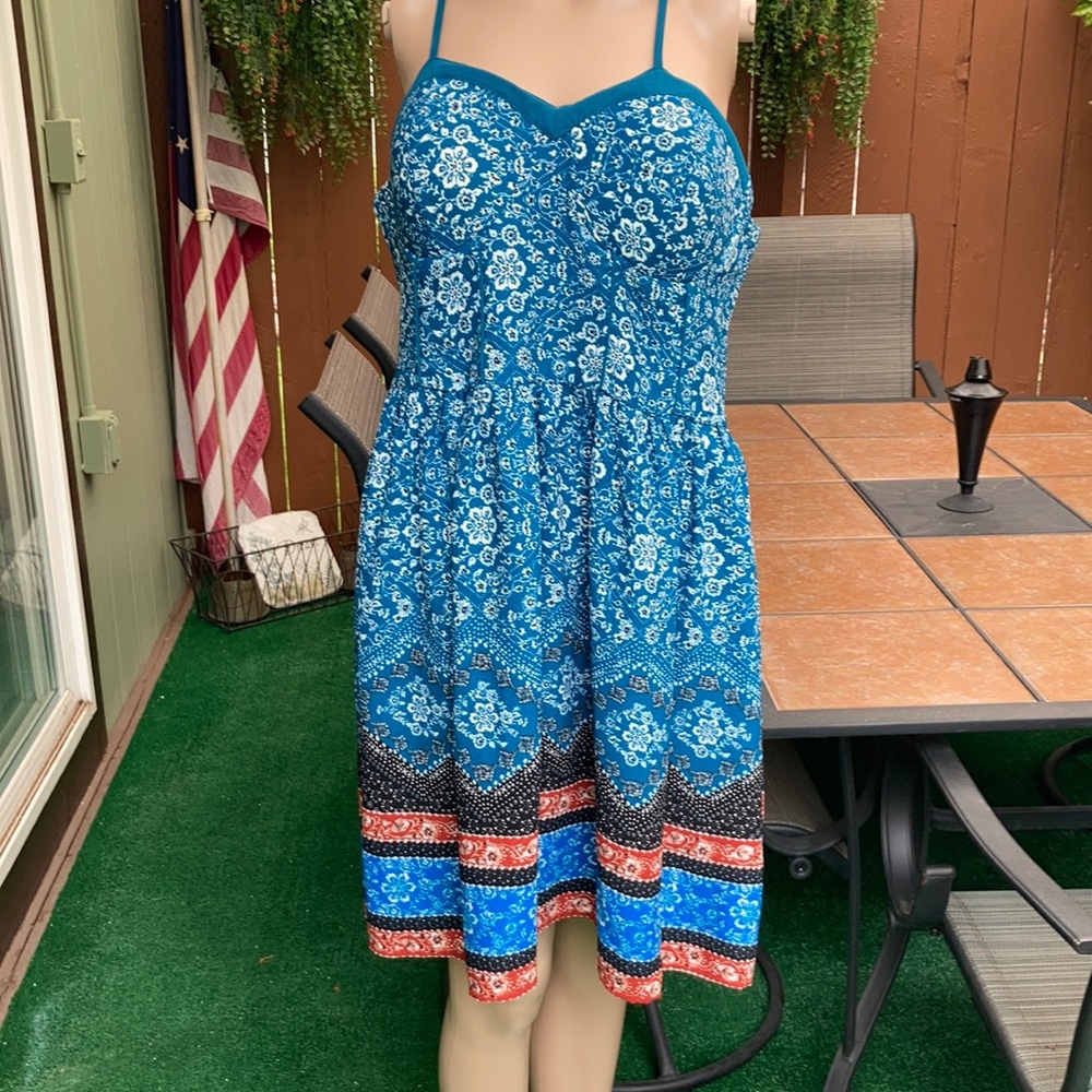Xhileration Boho Borderprint Sundress XL